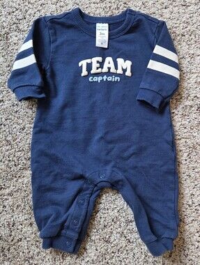 Carter's Baby Team Captain French Terry Navy Blue Jumpsuit